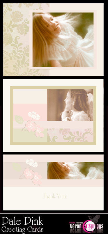 Pale Pink Greeting Cards Template