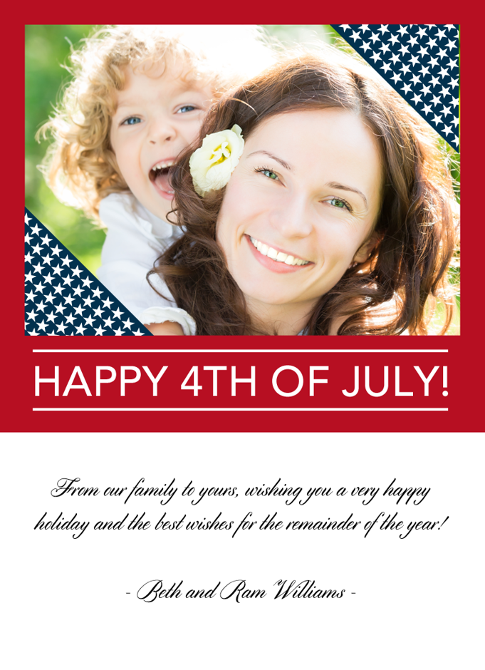 4th of July Notes Card Template