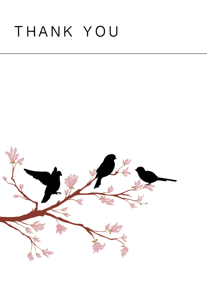 Thank You Floral Bird Card Template
