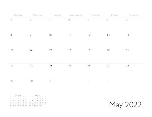 May 2022 Calendar Page