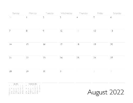 August 2022 Calendar Page