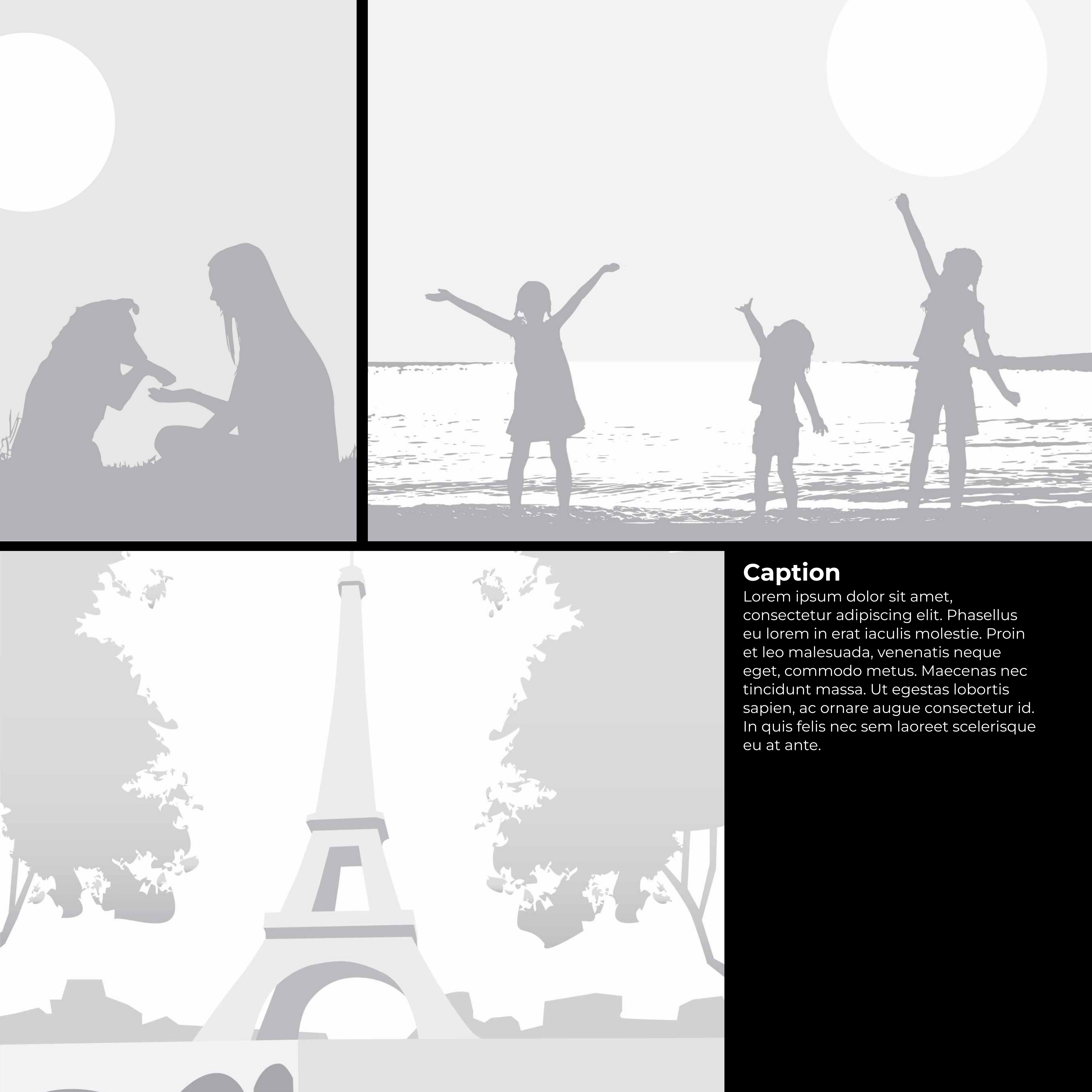 3-Up 1 Port 2 Landscape + Caption