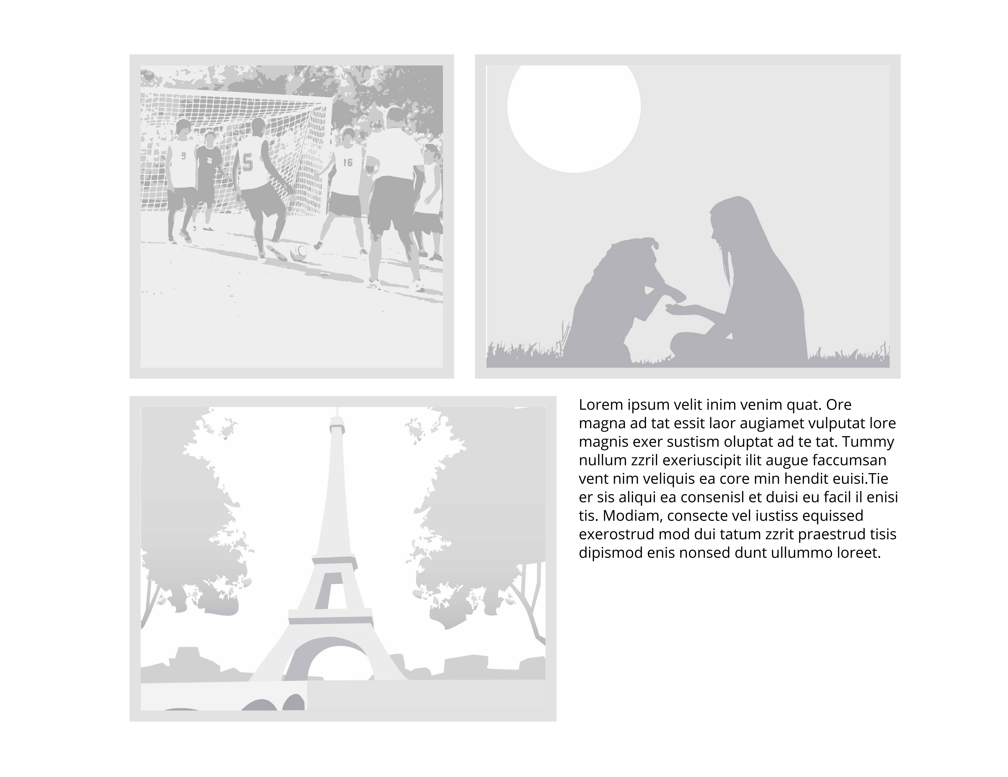 3-Up Square+Landscape Text