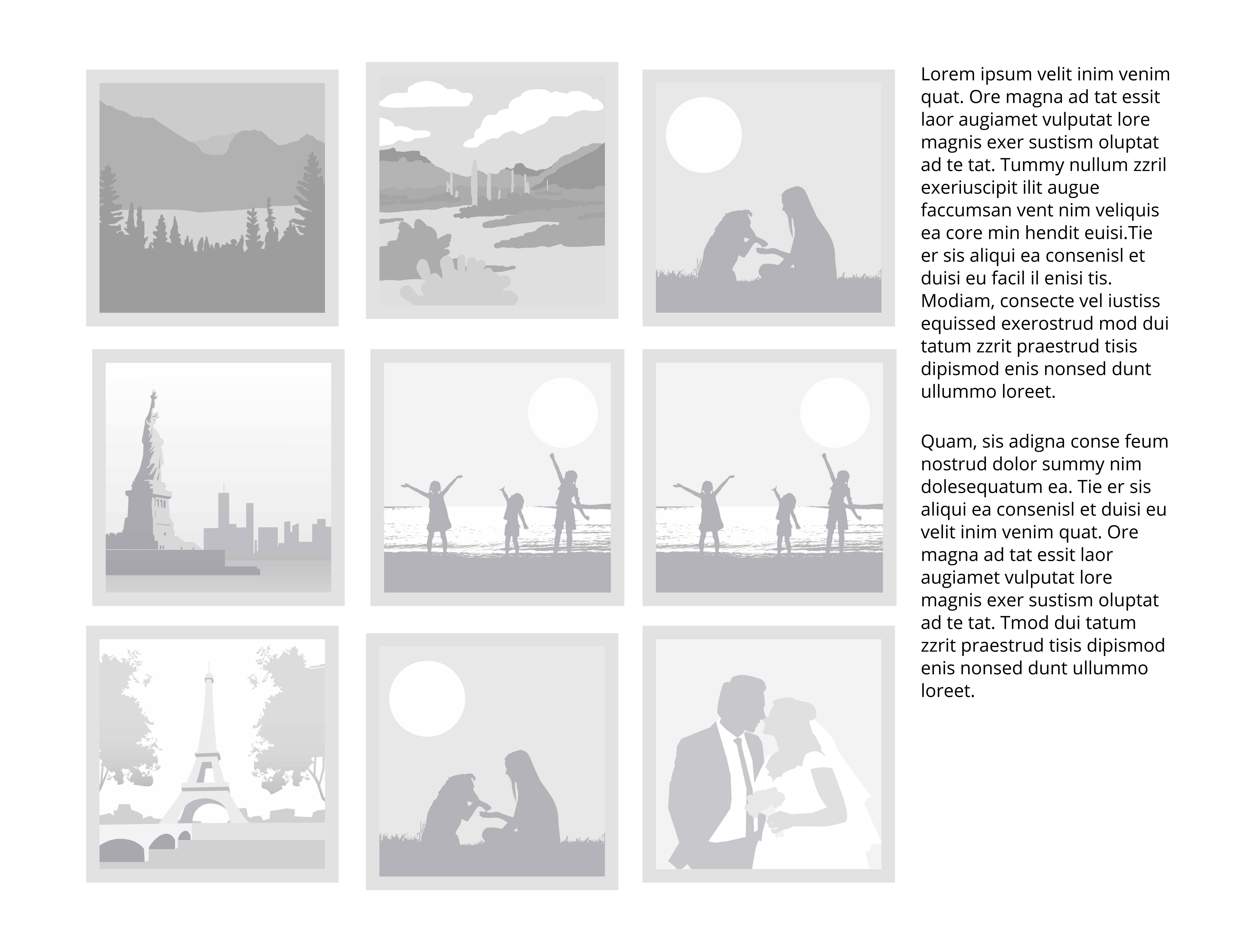 9-Up Square Text Right