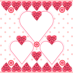 Red Heart and Lovebirds Template